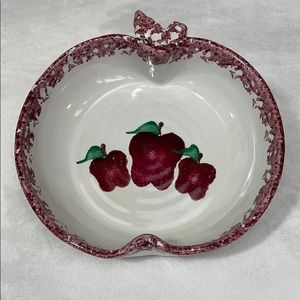 Neher 1995 Vintage Stoneware Red Apple Torte Dish
